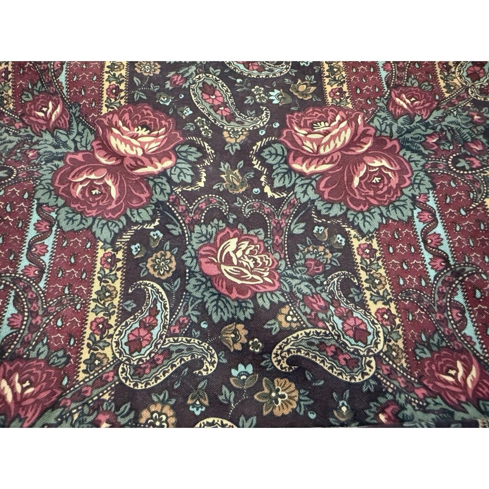 VTG Laura Ashley Large Dark Floral Cotton Canvas‎ Duffle Overnight Tote Bag -USA - Picture 11 of 11
